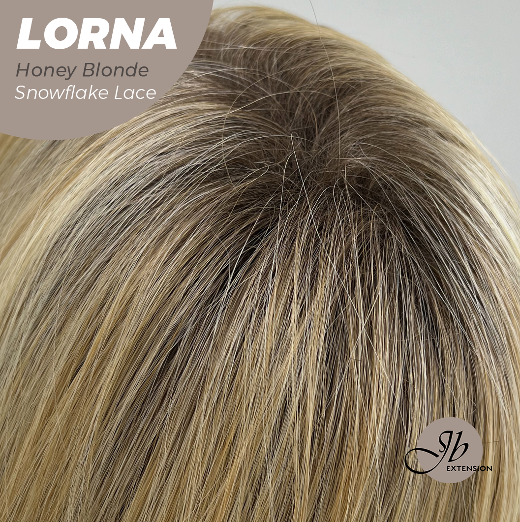 [FINAL SALE] JBEXTENSION 18 Inches Honey Blonde Curly Pre-Cut Snowflake Lace Frontlace Glueless Wig LORNA SNOWFLAKE HONEY BLONDE【PERMATEASE】【BENDY EAR TABS】