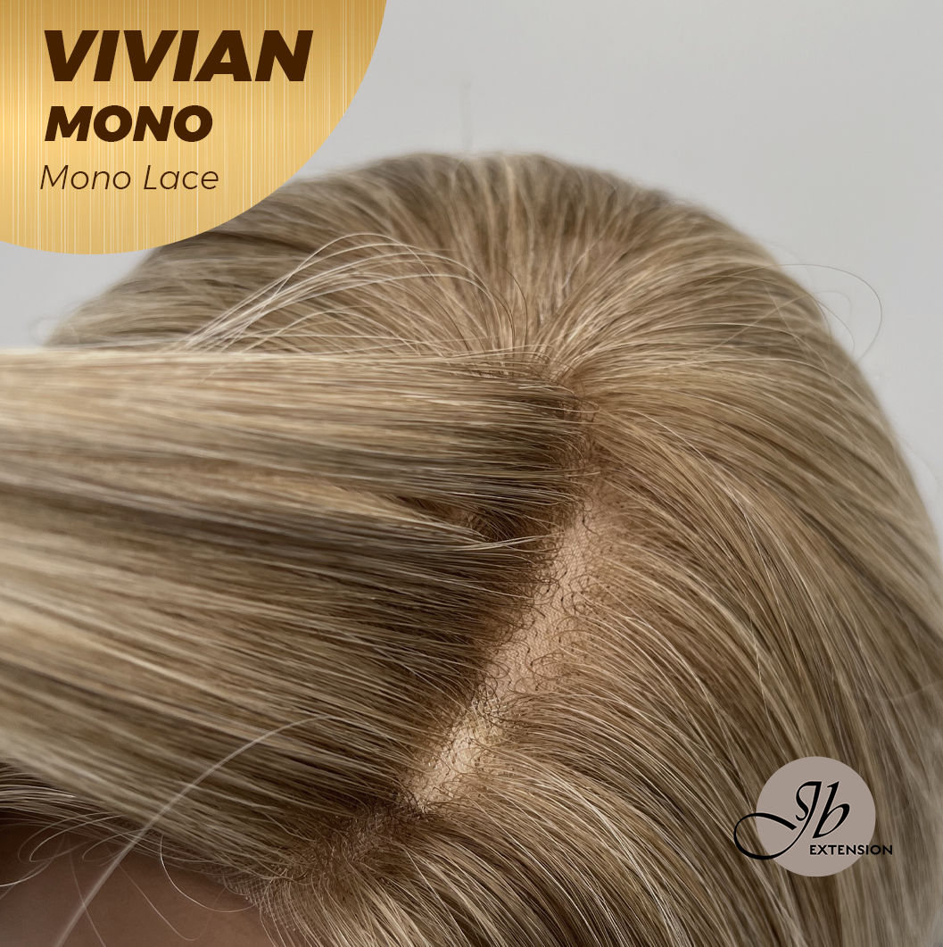 [FINAL SALE] JBEXTENSION VIVIAN MONO Monofilament Handmade Wig 6X5 Full Monofilament Hand Tied Top Wig 12 Inches Blonde Wave Mono Lace Wig With Anti-slip Silicone Strips Glueless Wig VIVIAN MONO【BENDY EAR TABS】