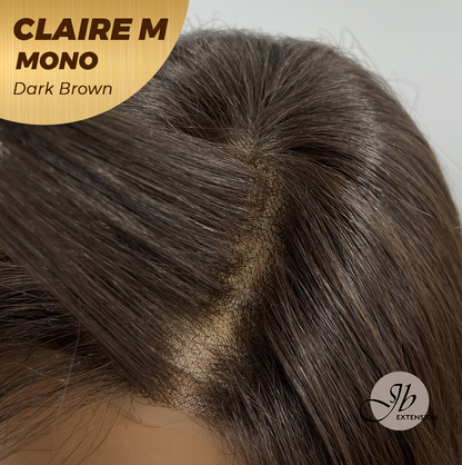 JBEXTENSION CLAIRE MONO DARK BROWN Partial Monofilament Wig 22 Inches Dark Brown Partial Mono Lace Glueless Wig CLAIRE MONO DARK BROWN【BENDY EAR TABS】
