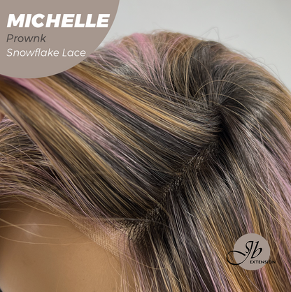 JBEXTENSION 10 Inches Prownk Pre-Cut Side Part Snowflake Lace Frontlace Glueless Wig MICHELLE PROWNK【BENDY EAR TABS】