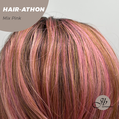 JBEXTENSION 18 Inches Curly Mix Pink Headband Wig HAIR-ATHON - MIX PINK