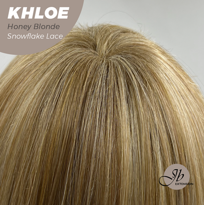 JBEXTENSION 12 Inches Bob Cut Honey Blonde Pre-Cut Snowflake Lace Frontlace Glueless Wig KHLOE HONEY BLONDE【PERMATEASE】【BENDY EAR TABS】- M/L