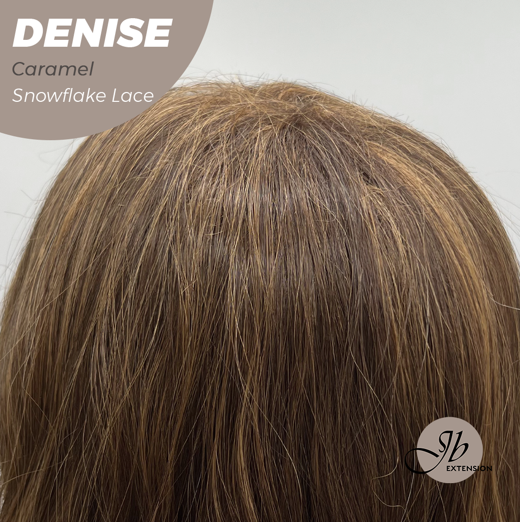 JBEXTENSION 24 Inches Caramel Wave Pre-Cut Snowflake Lace Frontlace Glueless Wig DENISE CARAMEL【PERMATEASE】【BENDY EAR TABS】- M/L