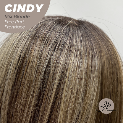 JBEXTENSION 20 Inches Mix Blonde Curly Pre-Cut 9X6 U Lace Free Part Frontlace Glueless Wig CINDY MIX BLONDE