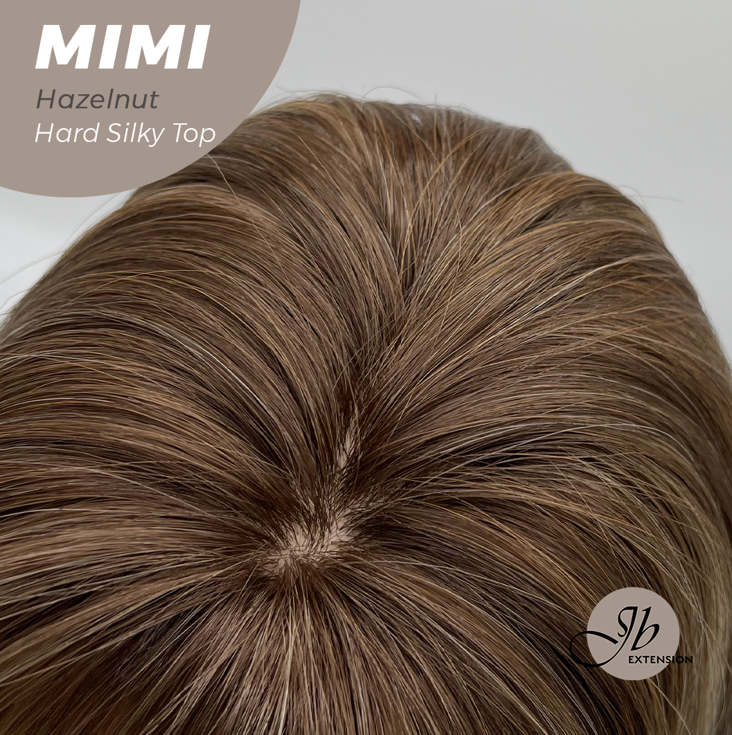 JBEXTENSION 16 Inches Scalpiana 3.5X4 Hard Silky Top Natural Scalp Effect Hazelnut Body Wave Wig with Bangs Wig MIMI SILKY TOP - HAZELNUT