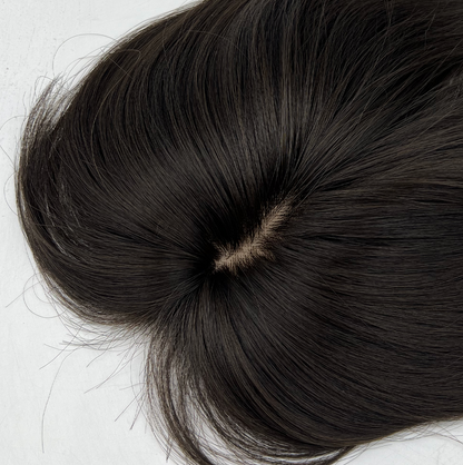 JBEXTENSION 16 Inches Scalpiana Hard Silky Topper Clip in Synthetic Fiber Wave Topper Hair Piece Hair with Bangs for Women Clip in Top Crown Hair Clip on Toupee Hairpiece for Slight Hair Loss/Thinning Hair