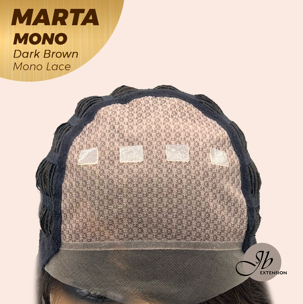 [FINAL SALE] JBEXTENSION MARTA MONO DARK BROWN Monofilament Handmade Wig 6X5 Full Monofilament Hand Tied Top Wig 10 Inches Dark Brown Mono Lace Handmade Futura Fiber Wig With Anti-slip Silicone Strips Glueless Wig MARTA MONO DARK BROWN【BENDY EAR TABS】