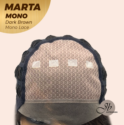 [FINAL SALE] JBEXTENSION MARTA MONO DARK BROWN Monofilament Handmade Wig 6X5 Full Monofilament Hand Tied Top Wig 10 Inches Dark Brown Mono Lace Handmade Futura Fiber Wig With Anti-slip Silicone Strips Glueless Wig MARTA MONO DARK BROWN【BENDY EAR TABS】