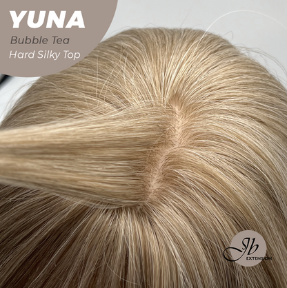 JBEXTENSION 12 Inches Scalpiana Bubble Tea 3.5X4 Hard Silky Top Natural Scalp Effect Women Wig With Bangs YUNA BUBBLE TEA