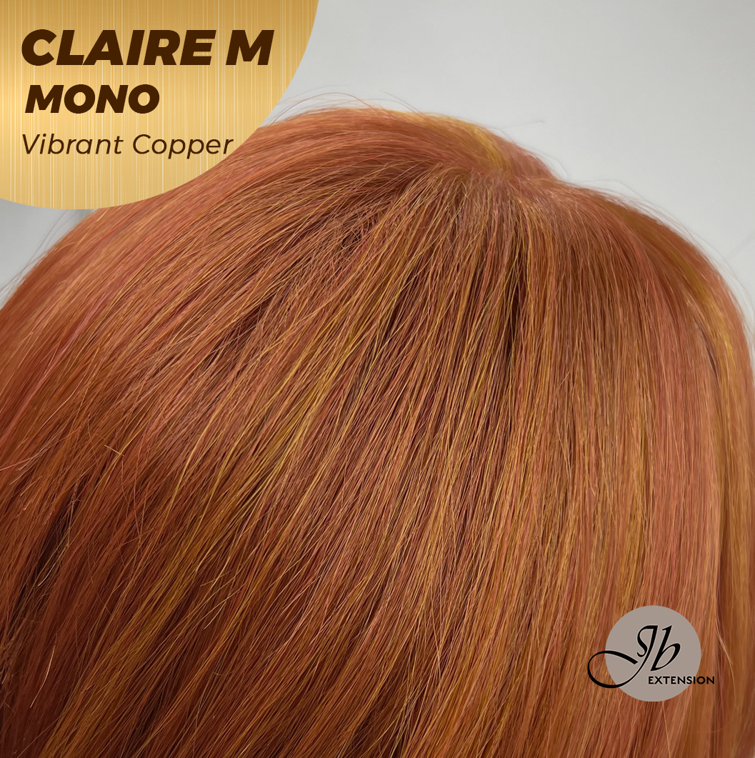 HOT OF SEASON -  CLAIRE MONO VIBRANT COPPER Partial Monofilament Wig 22 Inches Vibrant Copper Partial Mono Lace Glueless Wig Claire Mono Vibrant Copper【BENDY EAR TABS】