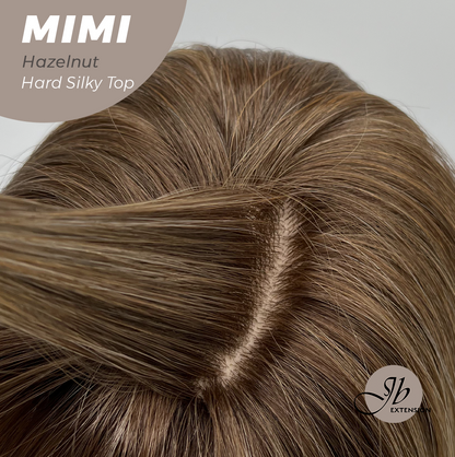 JBEXTENSION 16 Inches Scalpiana 3.5X4 Hard Silky Top Natural Scalp Effect Hazelnut Body Wave Wig with Bangs Wig MIMI SILKY TOP - HAZELNUT
