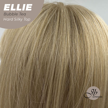 JBEXTENSION 26 Inches Scalpiana Bubble Tea Wolf Cut 3.5X4 Hard Silky Top Natural Scalp Effect Wig With Bangs ELLIE BUBBLE TEA Silk Top