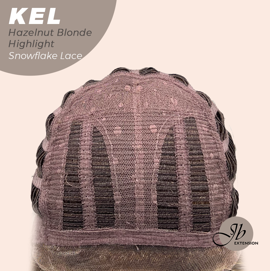 Get this Influencer Look with Hazelnut Blonde Highlight Pre-Cut Snowflake Lace Wig KEL HAZELNUT- S/M
