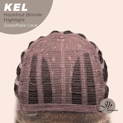 Get this Influencer Look with Hazelnut Blonde Highlight Pre-Cut Snowflake Lace Wig KEL HAZELNUT- S/M