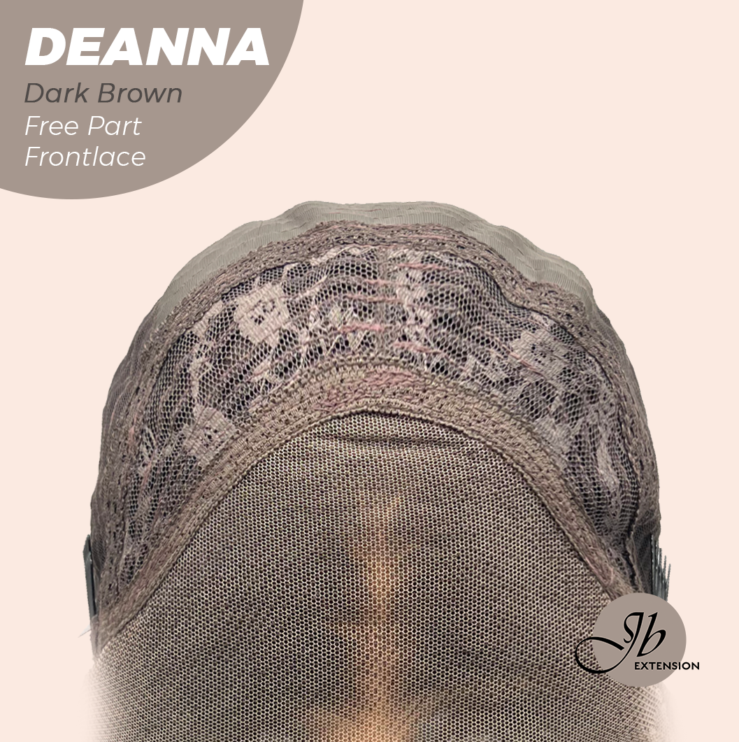 [FINAL SALE] JBEXTENSION 28 Inches Long Dark Brown Curly Pre-Cut Free Part Frontlace Glueless Wig DEANNA DARK BROWN
