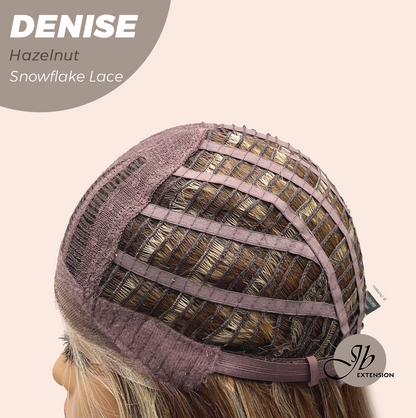 JBEXTENSION 24 Inches Hazelnut Wave Pre-Cut Snowflake Lace Frontlace Glueless Wig DENISE HAZELNUT【PERMATEASE】【BENDY EAR TABS】- M/L