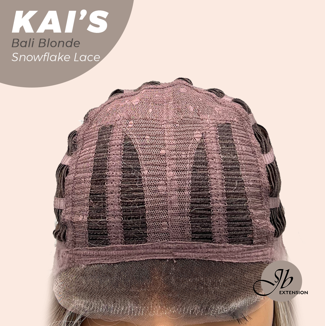 JBEXTENSION 18 Inches Bali Blonde Pre-Cut Snowflake Lace Frontlace Glueless Wig KAI'S BALI BLONDE【PERMATEASE】【BENDY EAR TABS】- M/L