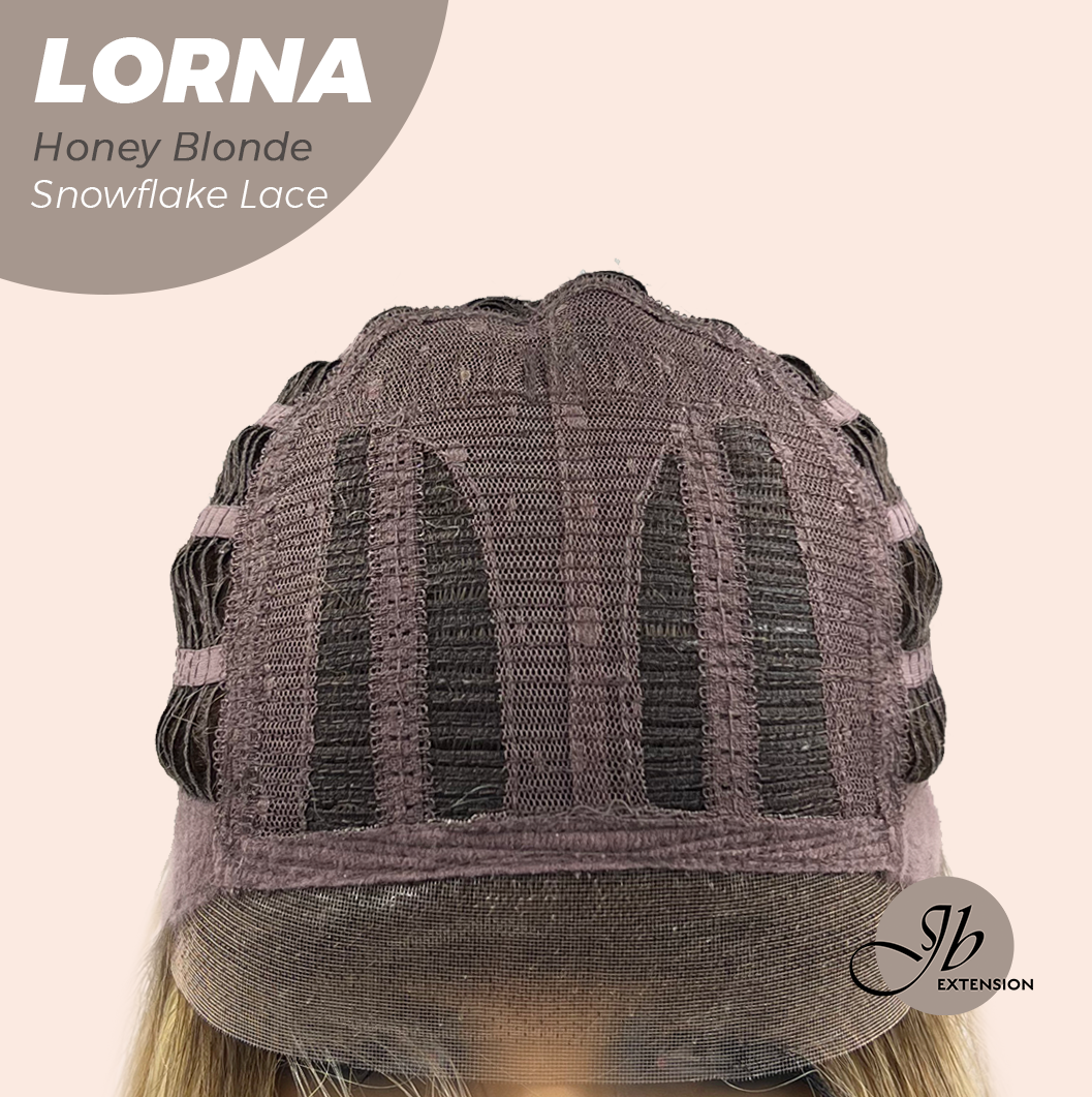 [FINAL SALE] JBEXTENSION 18 Inches Honey Blonde Curly Pre-Cut Snowflake Lace Frontlace Glueless Wig LORNA SNOWFLAKE HONEY BLONDE【PERMATEASE】【BENDY EAR TABS】