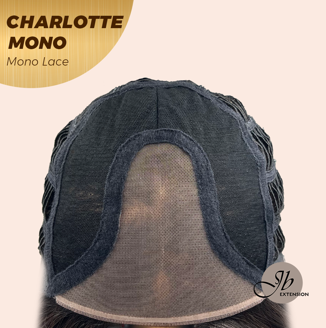 JBEXTENSION CHARLOTTE MONO Partial Monofilament Wig 22 Inches Natural Black Partial Mono Lace Glueless Wig CHARLOTTE MONO【BENDY EAR TABS】