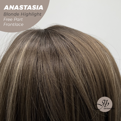 JBEXTENSION 20 Inches Blonde Highlight Curly Pre-Cut 13X3 Lace Free Part Frontlace Glueless Wig ANASTASIA BLONDE HIGHLIGHT