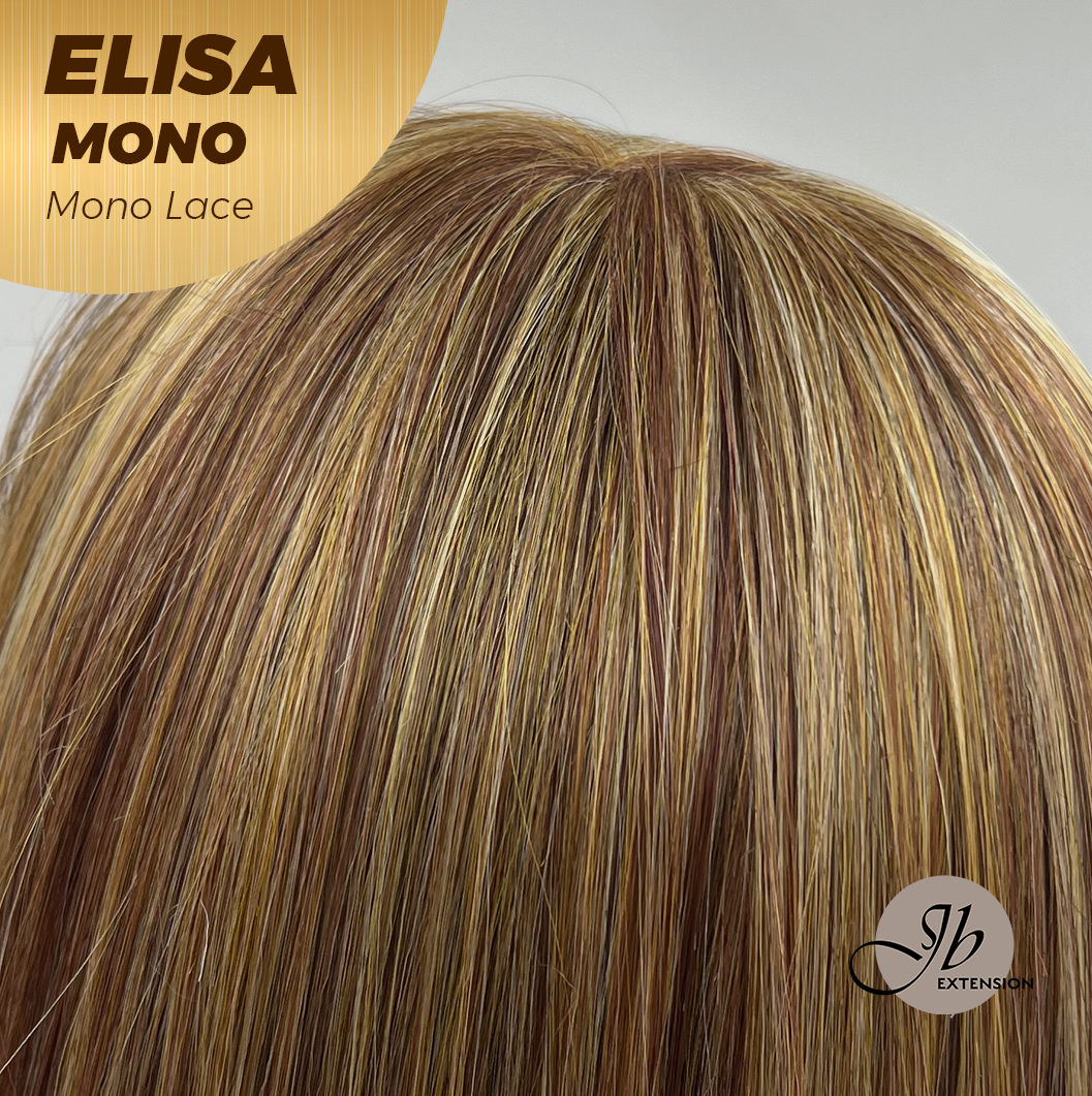 [FINAL SALE] HOT OF SEASON - JBEXTENSION ELISA MONO Monofilament Handmade Wig 6X5 Full Monofilament Hand Tied Top Wig 16 Inches Crème Caramel Mono Lace Wig With Anti-slip Silicone Strips Glueless Wig ELISA MONO【BENDY EAR TABS】