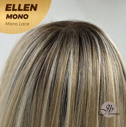 HOT OF SEASON -  ELLEN MONO Full Monofilament Handmade Full Lace Full Hand Tied Wig 12 Inches Blonde Mono Lace Handmade Futura Fiber Wig Glueless Wig ELLEN MONO【BENDY EAR TABS】