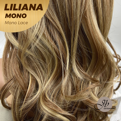 [FINAL SALE] JBEXTENSION LILIANA MONO Full Monofilament Handmade Full Lace Full Hand Tied Wig 18 Inches Honey Blonde Mono Lace Handmade Futura Fiber Wig Glueless Wig LILIANA MONO【BENDY EAR TABS】