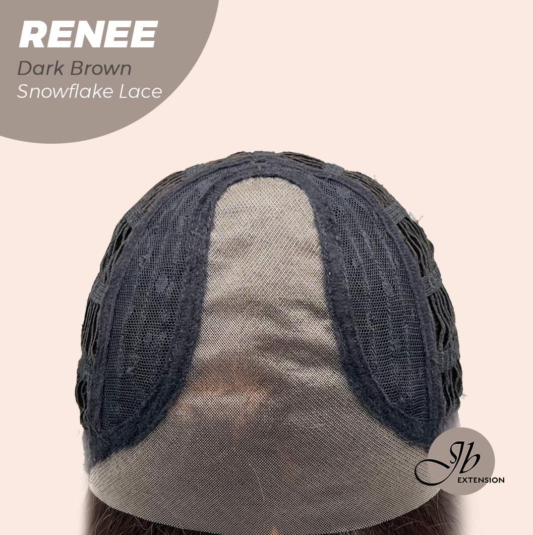 [FINAL SALE] JBEXTENSION 21 Inches Dark Brown Pre-Cut Arc Snowflake Lace Frontlace Glueless Wig RENEE DARK BROWN【BENDY EAR TABS】