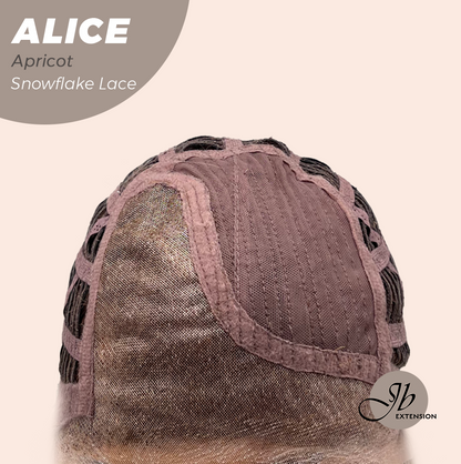 JBEXTENSION 12 Inches Apricot Pre-Cut Side Part Snowflake Lace Frontlace Glueless Wig ALICE APRICOT【BENDY EAR TABS】- M/L