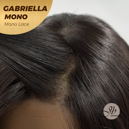 JBEXTENSION GABRIELLA MONO Monofilament Handmade Wig 6X5 Full Monofilament Hand Tied Top Wig 20 Inches Black Wave Mono Lace Wig With Anti-slip Silicone Strips Glueless Wig GABRIELLA MONO【BENDY EAR TABS】
