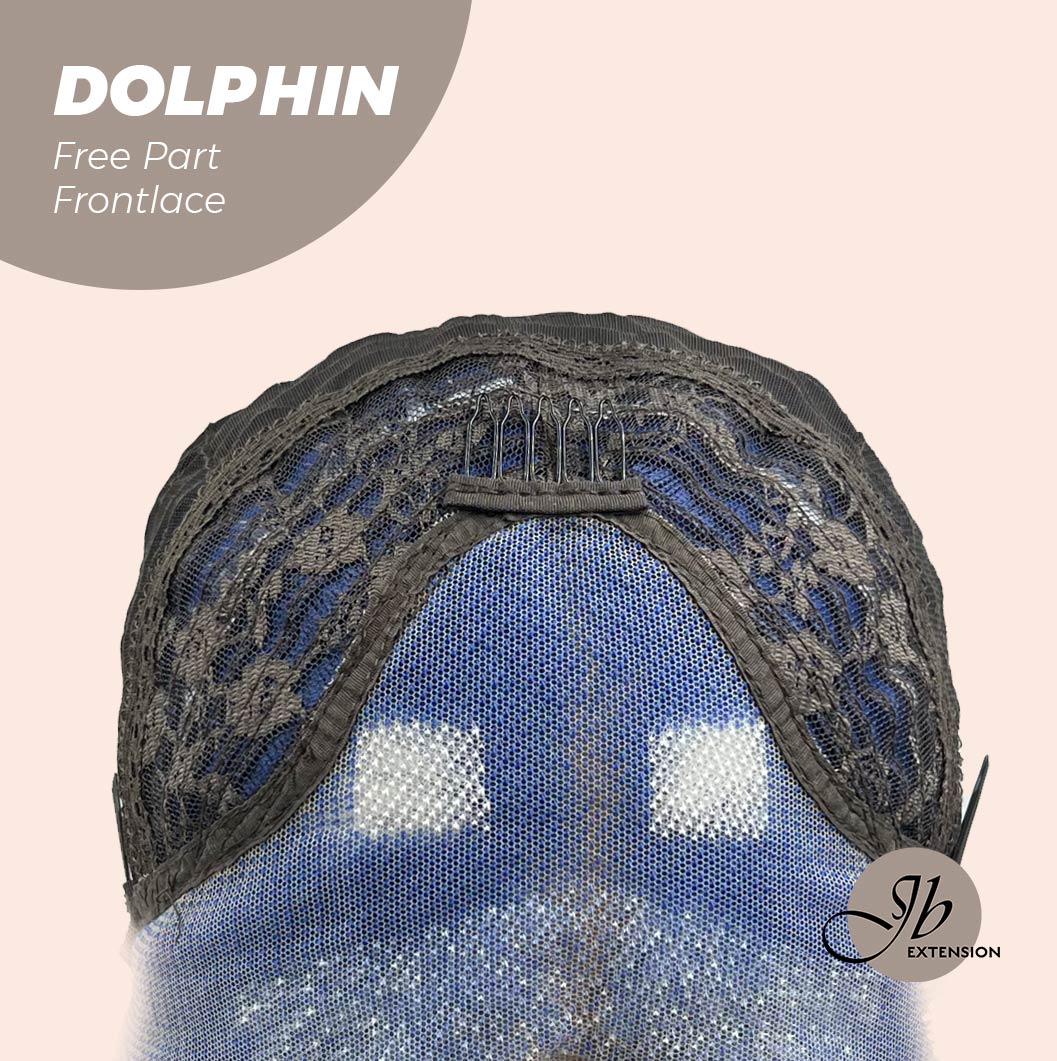 [FINAL SALE] JBEXTENSION 12 Inches Bob Cut Blue With White Highlight Free Part Pre-Cut Frontlace Glueless Wig DOLPHIN