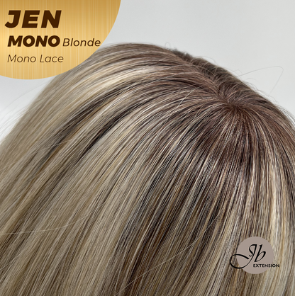 JBEXTENSION JEN MONO Monofilament Handmade Wig 6X5 Full Monofilament Hand Tied Top Wig 18 Inches Blonde Mono Lace Wig With Anti-slip Silicone Strips Glueless Wig JEN MONO BLONDE【BENDY EAR TABS】