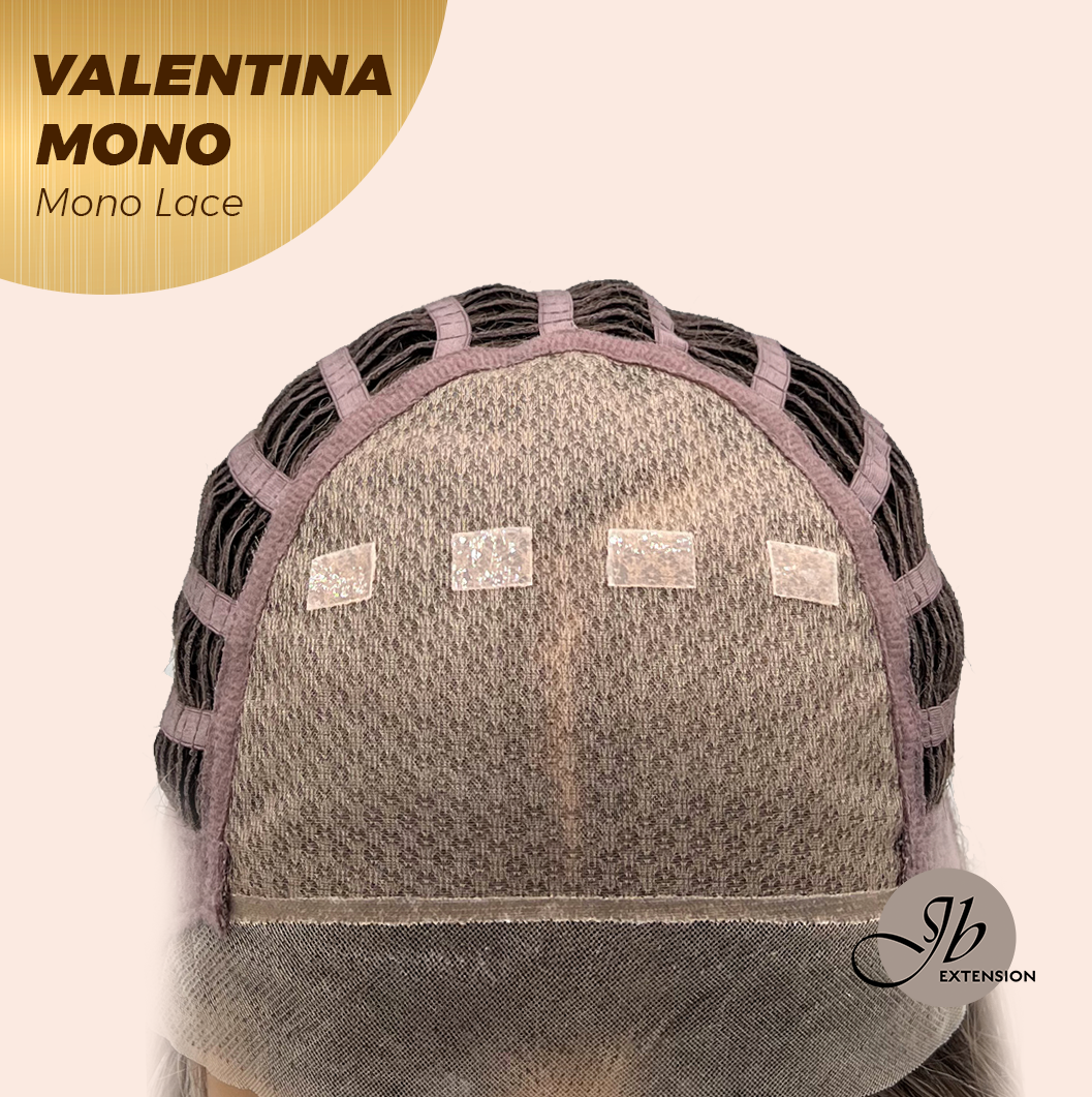 [FINAL SALE] JBEXTENSION VALENTINA MONO Monofilament Handmade Wig 6X5 Full Monofilament Hand Tied Top Wig 12 Inches Ombre Brown Full Mono Lace Wig With Anti-slip Silicone Strips Glueless Wig VALENTINA MONO【BENDY EAR TABS】