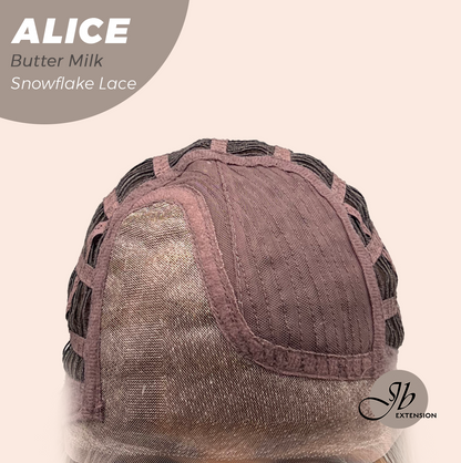 JBEXTENSION 12 Inches Butter Milk Pre-Cut Side Part Snowflake Lace Frontlace Glueless Wig ALICE BUTTER MILK【BENDY EAR TABS】- M/L