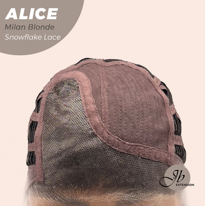JBEXTENSION 12 Inches Milan Blonde Pre-Cut Side Part Snowflake Lace Frontlace Glueless Wig ALICE MILAN BLONDE【BENDY EAR TABS】- M/L