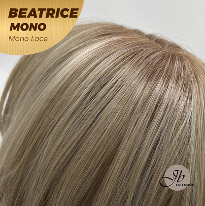 JBEXTENSION BEATRICE MONO Monofilament Handmade Wig 6X5 Full Monofilament Hand Tied Top Wig 17 Inches Golden Blonde Mono Lace Wig Glueless Wig BEATRICE MONO【BENDY EAR TABS】