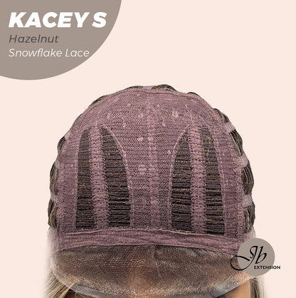 JBEXTENSION 20 Inches Hazelnut Pre-Cut Snowflake Lace Frontlace Glueless Wig KACEY S HAZELNUT【PERMATEASE】【BENDY EAR TABS】- M/L