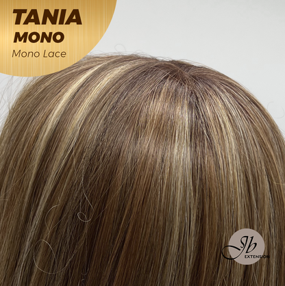JBEXTENSION TANIA MONO Monofilament Handmade Wig 6X5 Full Monofilament Hand Tied Top Wig 18 Inches Butter Cream Mono Lace Wig With Anti-slip Silicone Strips Glueless Wig TANIA MONO【BENDY EAR TABS】