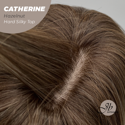 HOT OF SEASON - 25 Inches Scalpiana Hazelnut 3.5X4 Hard Silky Top Natural Scalp Effect Wig With Bangs CATHERINE HAZELNUT