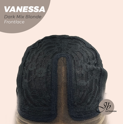 [FINAL SALE] JBEXTENSION 26 Inches Curly Dark Mix Blonde Pre-Cut Frontlace Wig VANESSA DARK MIX BLONDE