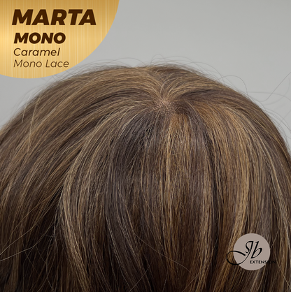 [FINAL SALE] JBEXTENSION MARTA MONO CARAMEL Monofilament Handmade Wig 6X5 Full Monofilament Hand Tied Top Wig 10 Inches Caramel Mono Lace Handmade Futura Fiber Wig With Anti-slip Silicone Strips Glueless Wig MARTA MONO CARAMEL【BENDY EAR TABS】