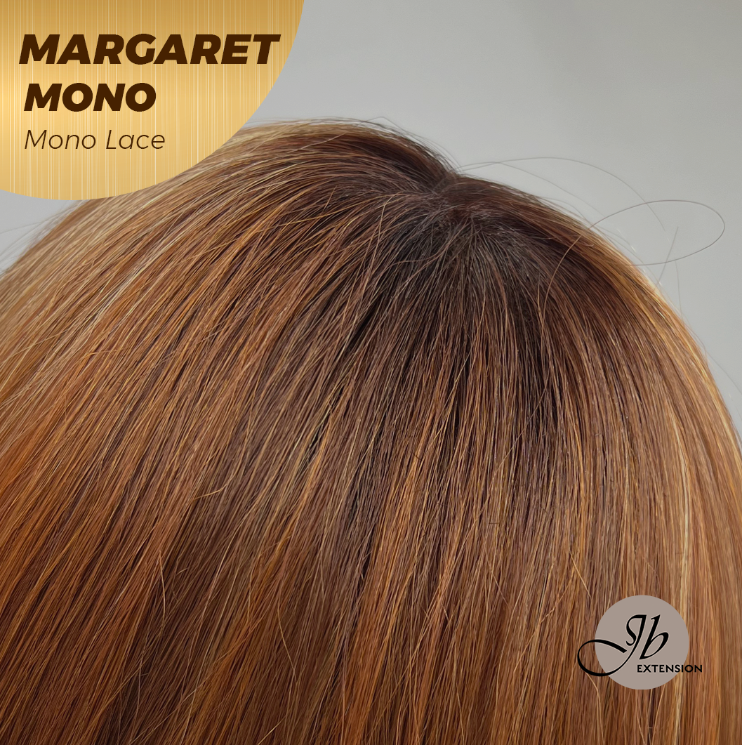 [PRE-ORDER] JBEXTENSION MARGARET MONO Monofilament Handmade Wig 6X5 Full Monofilament Hand Tied Top Wig 20 Inches Light Copper Mono Lace Handmade Futura Fiber Wig With Anti-slip Silicone Strips Glueless Wig MARGARET MONO【BENDY EAR TABS】