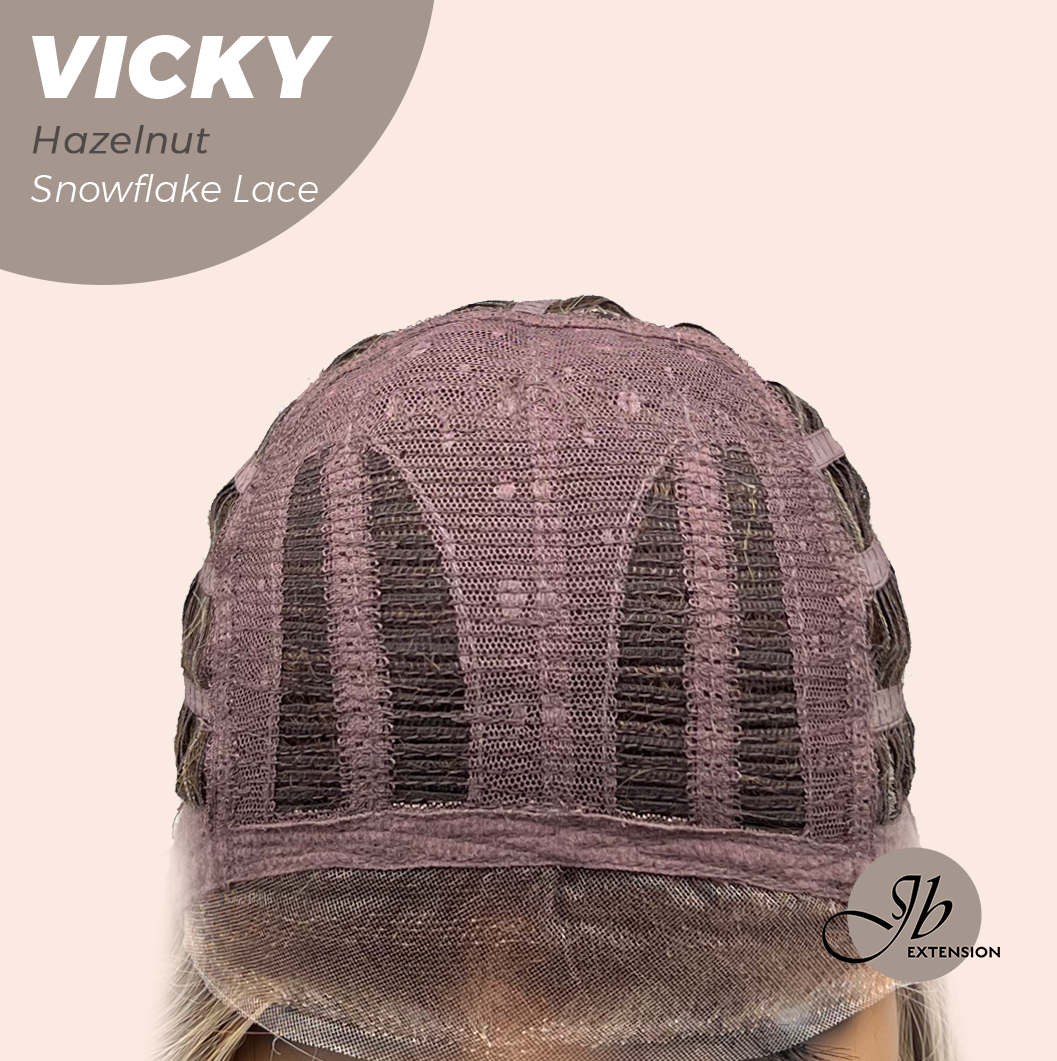 [FINAL SALE] JBEXTENSION 20 Inches Hazelnut Pre-Cut Snowflake Lace Frontlace Glueless Wig VICKY HAZELNUT【PERMATEASE】【BENDY EAR TABS】- S/M