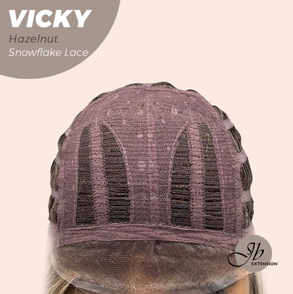 [FINAL SALE] JBEXTENSION 20 Inches Hazelnut Pre-Cut Snowflake Lace Frontlace Glueless Wig VICKY HAZELNUT【PERMATEASE】【BENDY EAR TABS】- S/M
