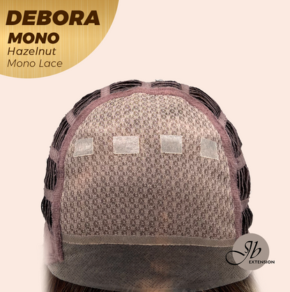 JBEXTENSION DEBORA MONO Monofilament Handmade Wig 6X5 Full Monofilament Hand Tied Top Wig 20 Inches Hazelnut Mono Lace Wig With Anti-slip Silicone Strips Glueless Wig DEBORA MONO HAZELNUT【BENDY EAR TABS】