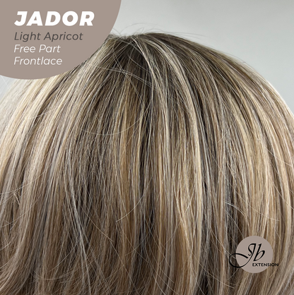 [FINAL SALE] JBEXTENSION 10 Inches Light Apricot Curly Lace Front Wig.Pre Plucked 13*3 HD Transparent Lace Frontal Handmade Futura Fiber Swiss Lace Synthetic Fiber Glueless Wig JADOR LIGHT APRICOT