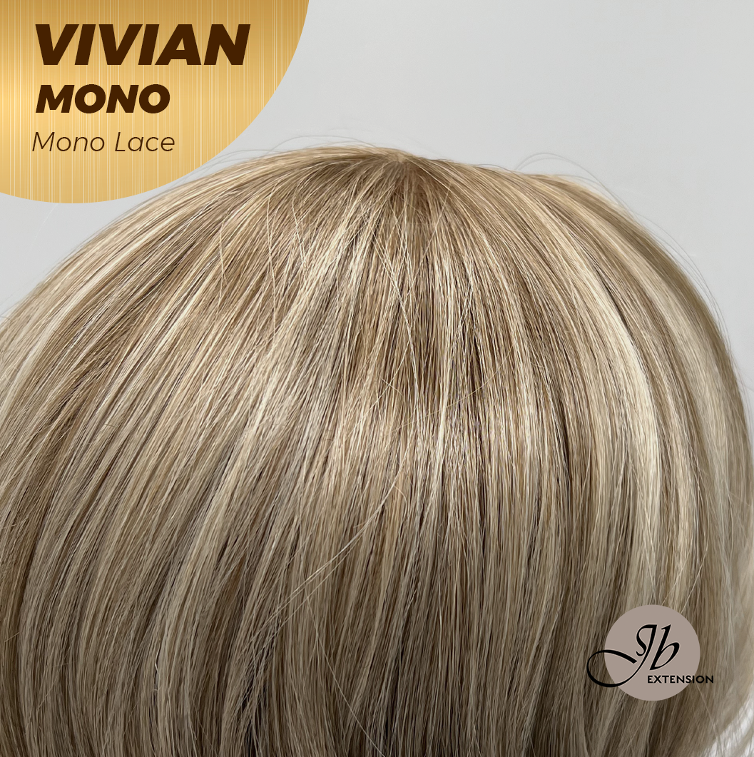 [FINAL SALE] JBEXTENSION VIVIAN MONO Monofilament Handmade Wig 6X5 Full Monofilament Hand Tied Top Wig 12 Inches Blonde Wave Mono Lace Wig With Anti-slip Silicone Strips Glueless Wig VIVIAN MONO【BENDY EAR TABS】