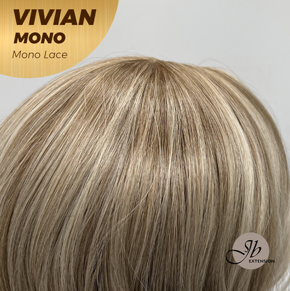 [FINAL SALE] JBEXTENSION VIVIAN MONO Monofilament Handmade Wig 6X5 Full Monofilament Hand Tied Top Wig 12 Inches Blonde Wave Mono Lace Wig With Anti-slip Silicone Strips Glueless Wig VIVIAN MONO【BENDY EAR TABS】