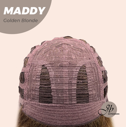 [FINAL SALE] JBEXTENSION 18 Inches Golden Blonde Women Fashion Full Machine Wig MADDY GOLDEN BLONDE【PLUS PERMATEASE】【BENDY EAR TABS】