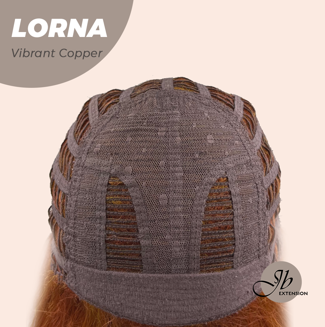 [FINAL SALE] HOT OF SEASON - 18 Inches Vibrant Copper Curly Women Fashion Full Machine Wig With Bangs LORNA VIBRANT COPPER【PLUS PERMATEASE】【BENDY EAR TABS】